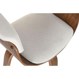 DKD Home Decor Silla Moderna Giratoria Beige Marrón 46 x 78 x 61 cm Poliéster Nogal