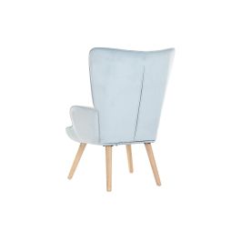 DKD Home Decor Butaca Scandi Azul Celeste Natural 75 x 96 x 67 cm