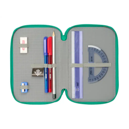 Plumier Triple Real Betis Balompié Aguamarina 12,5 x 19,5 x 5,5 cm 37 Piezas