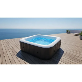 Sunspa Spa Hinchable Cuadrado para 6 Personas - 1.85 x 0.65 m - 130 Microjets
