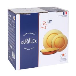 Duralex Lys Vajilla Ámbar 12 piezas (4 Llanos 23.5 cm, 4 Hondos 19.5 cm, 4 Postre 19 cm) (2 Unidades)