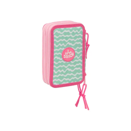 Plumier Triple Lilo & Stitch Ice cream Rosa 12,5 x 19,5 x 5,5 cm 37 Piezas