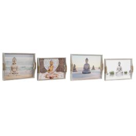 DKD Home Decor Bandeja Oriental de MDF Gris Marrón 30x6x40 cm Set de 2 Modelos Surtidos Diseño Buda Precio: 41.50000041. SKU: S3038765