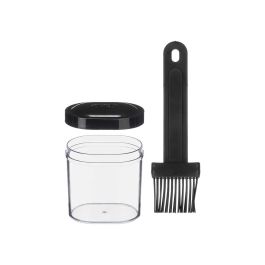 Kinvara Bote con Pincel de Silicona para Cocina, 7.5x17x6 cm, Negro, Plástico PS, No apto Lavavajillas (Set de 24)