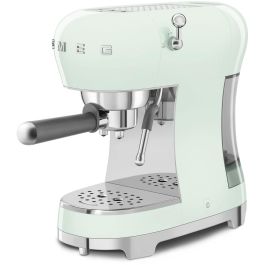 Smeg ECF02PGEU Máquina Espresso Pastellgrün - Cafetera Manual de 1.1L, 1350W, 15 Bares, Preparación de Espresso y Cappuccino en Color Verde Pastel