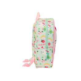 Mochila Escolar Hello Kitty Verde Rosa 22 x 27 x 10 cm 3D