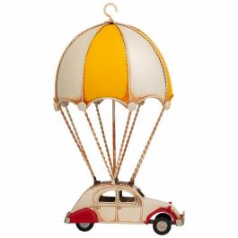 Figura Decorativa Alexandra House Living Amarillo Hierro ABS Globo Coche Paracaídas 17 x 31 x 18 cm