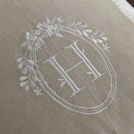 Today TOD1700216549240 Cojín Decorativo CHARME Tejido Slub y Chambray con Bordado Berenice 40x40 cm