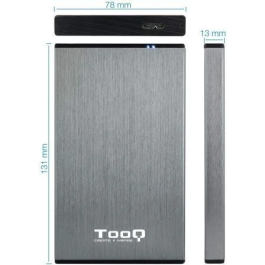 TOOQ TQE-2527G Caja Externa Disco Duro 2.5'' SATA USB 3.2 Gen 1 Aluminio Gris
