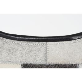 DKD Home Decor Silla Colonial Metal Piel Blanco Negro Gris Beige 70 x 90 x 74 cm
