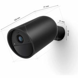Philips Hue AUC1717895922522 Cámara Inalámbrica Segura HD 1080P para Interior o Exterior con Control por Aplicación, Negra