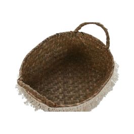 DKD Home Decor Cesta Boho de Fibra con Flecos Hecha a Mano Acabado Decapé Natural Blanco 25x15x33 cm Set de 4 DKD Home Decor Cesta Boho de Fibra con Flecos Hecha a Mano Acabado Decapé Natural Blanco 25x15x33 cm Set de 4