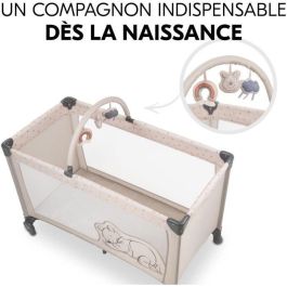 Hauck AAAPN65436 Cuna de viaje Dream N Play Go 60x120 cm Plegable con Ruedas y Arco de Peluche Winnie the Pooh Arcoíris Beige