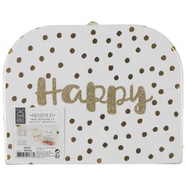 Home Deco Kids Juego de 3 Maletas de Cartón para Niños con Estampados y Asa de Transporte