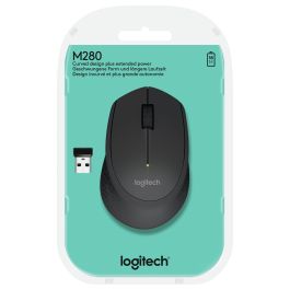 Logitech Wireless Mouse M280 Ratón Inalámbrico RF, Pila Alcalina, Negro