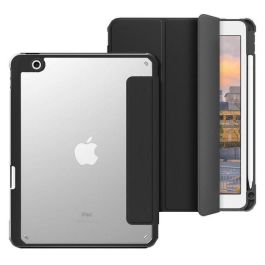 eSTUFF Funda NEW YORK para iPad 10.2 Negra/Transparente con Compartimento para Lápiz, Protección Completa, TPU suave y PC rígido