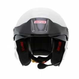 Simpson SIMAA0130EG2M54 Casco Rally Blanco Talla XS Hans Visera Negra FIA 8859-15 SNELL SA2015