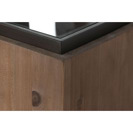 DKD Home Decor Consola Marron Negro Abeto Cristal 122 x 30 x 80 cm