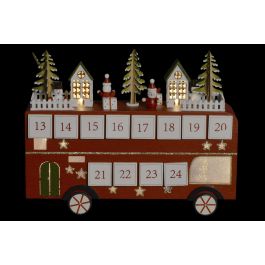 DKD Home Decor Calendario Adviento Navidad con LED de Madera Tradicional Rojo Blanco Diseño Autobús Casa Árbol 10x25x31.5 cm Precio: 20.38608. SKU: B16CE53XVD