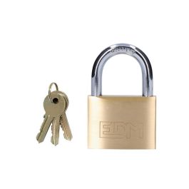 Edm Candado de latón arco normal 60 mm, dorado/cromado, 60x20x46 mm, arco Ø9.5 mm, 3 llaves