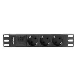 Lanberg Regleta Profesional 3 Enchufes Uni-Schuko 16A para Armario Rack 10" 1U de Aluminio Negro con Protección Sobretensión. Precio: 17.69000035. SKU: S5613668