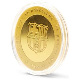 FC Barcelona Moneda Conmemorativa Oficial Spotify Camp Nou Aleación de Zinc Acabado Dorado 4cm Caja Coleccionista