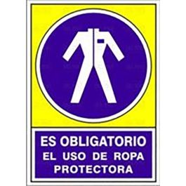 DUVER 643 Señal de Seguridad Adhesiva "Obl.Rop.Prot" Es Obligatorio el Uso de Ropa Protectora 105x74 Precio: 1.5900005. SKU: B14VT8CEEP