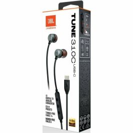 JBL JBLT310CBLK Auriculares In-Ear Tune 310C con Micrófono, USB-C, Sonido Pure Bass, Hi-Res Audio, Negros