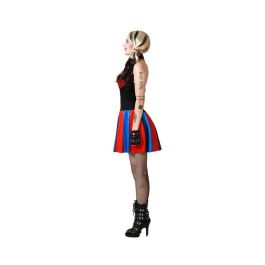 Disfraz Arlequín Bufón Vestido Negro Volantes Mujer Adulta Talla XS-S para Halloween Carnaval y Fiestas de Circo