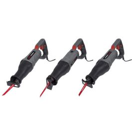 Powerplus POWE30030 Sierra de mano 710 W con mango giratorio, velocidad variable 2800 rpm, cambio rápido de hoja y 2 cuchillas