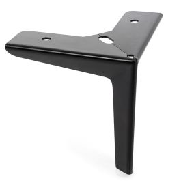 Q&Q Pata Metálica de Metal Duradero Clayton para Sofá y Mueble, 125x125 mm, Altura 120 mm, Cromo Acabado Negro