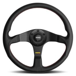 Momo MOMVTUNERBLK35R Volante Deportivo Tuner de 350mm en Piel Negra con Costura Roja