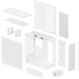 ARCTIC Xtender Midi Tower PC Blanco con ventana transparente, panel de vidrio templado, para Gaming