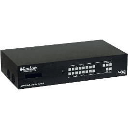 Muxlab Matriz HDMI/HDBaseT 8x8 4K/60 Conmutador de Video y Audio con 8 Entradas HDMI y Salidas IR, Hasta 70m