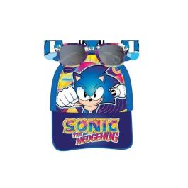 Cerdá Gorra y Gafas de Sol Infantil Sonic The Hedgehog 53 cm para Niños Mayores de 3 Años Color Azul