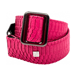 GETM Correa Guitarra Bajo Polipiel Nailon Cuero Rosa Ajustable 165 cm