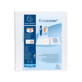 Exacompta Carpeta Canguro 2 Anillas 40 mm DIN A4+ Polipropileno Personalizable Blanco