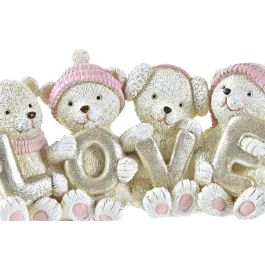 DKD Home Decor Figura Decorativa de Navidad Fantasía, diseño de Oso en Resina, Colores Rosa, Dorado y Crema - 5.5L x 15.5A x 7.5H cm DKD Home Decor Figura Decorativa de Navidad Fantasía, diseño de Oso en Resina, Colores Rosa, Dorado y Crema - 5.5L x 15.5A x 7.5H cm