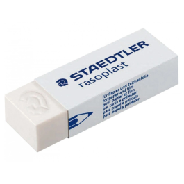 Staedtler Goma de Borrar 526 B40 Plástico Blanca para Lápiz Unidad 12mm x 15mm x 32mm