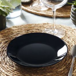 Plato de Postre Luminarc Zelie Negro Negro Vidrio Ø 18 cm (12 Unidades)