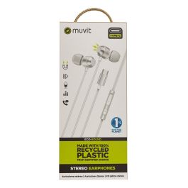 Muvit Auriculares Magnéticos M32 USB Tipo C, Estéreo, Almohadillas Ergonómicas, Plástico Reciclado