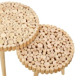 Home Deco Factory Juego de 2 Mesas Nido Rondin Colección Natural