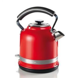 Ariete 2854/00 Hervidor Eléctrico Moderna Rojo 1.7 Litros Acero Inoxidable Termómetro Apagado Automático Diseño Elegante Objeto de Cocina