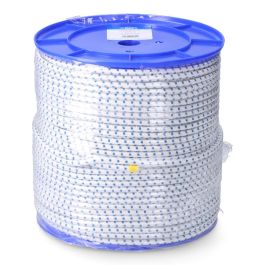 Cuerda de goma elástica blanca / azul poliéster calibre 8 mm x 200 m Cuerda de goma elástica blanca / azul poliéster calibre 8 mm x 200 m