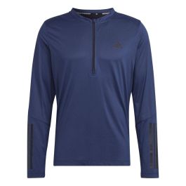 Camiseta de Manga Corta Hombre Adidas 1/4-Zip Azul oscuro 39