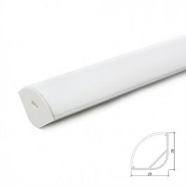 Greenice LLE-ALP016R-O Perfíl Aluminio para Tira LED con Difusor Opal de 2 Metros - Incluye Clips y Tapones