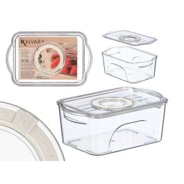 Kinvara Organizador de Nevera con Tapa Pequeña Aro Blanco 21x8.5x13.2 cm Plástico Transparente (Set de 24) Precio: 35.50000003. SKU: B1BBJVQRTE