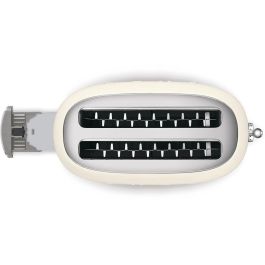 Smeg TSF02CREU Tostadora de 4 rebanadas en Acero color Crema con función descongelar y recalentar, 1500W