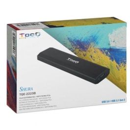 TooQ Shura Caja Externa SSD M.2 NVMe/NGFF USB 3.1 Gen2 10Gbps hasta 2TB Negro Aluminio Sin Tornillos Compatible Win/Mac/Linux
