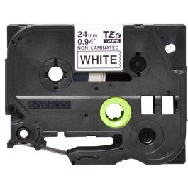 Brother Cinta Rotuladora No Laminada Texto Negro sobre Blanco 24mm x 8m